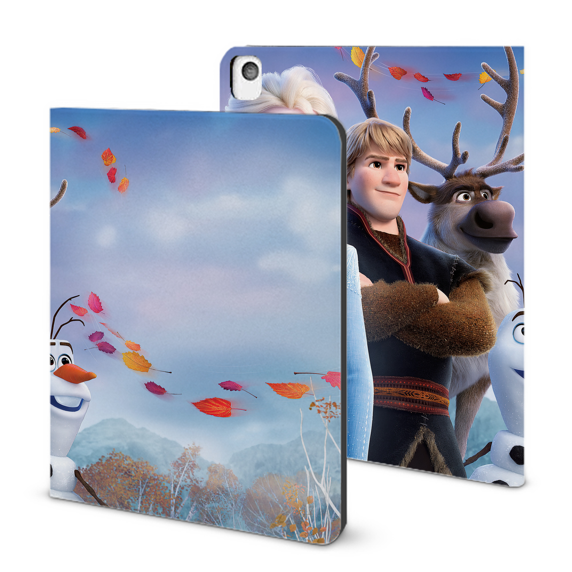 （画像用） アナと雪の女王 アンナ エルサ Frozen Anna Elsa IPadケース ペンホルダー付き ブックスタイルデザイン